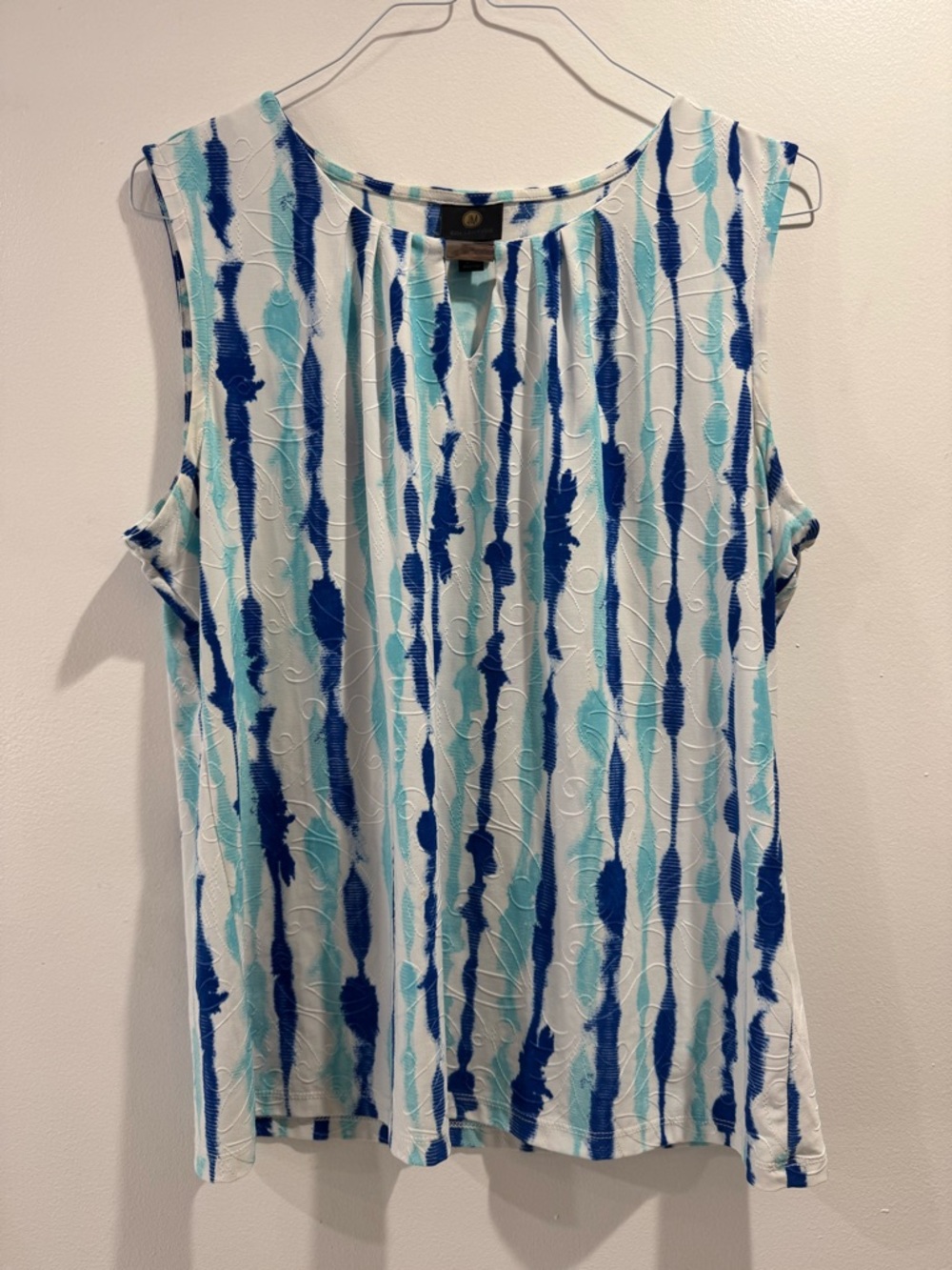 Sleeveless Blue & Aqua Stripe Women's Top